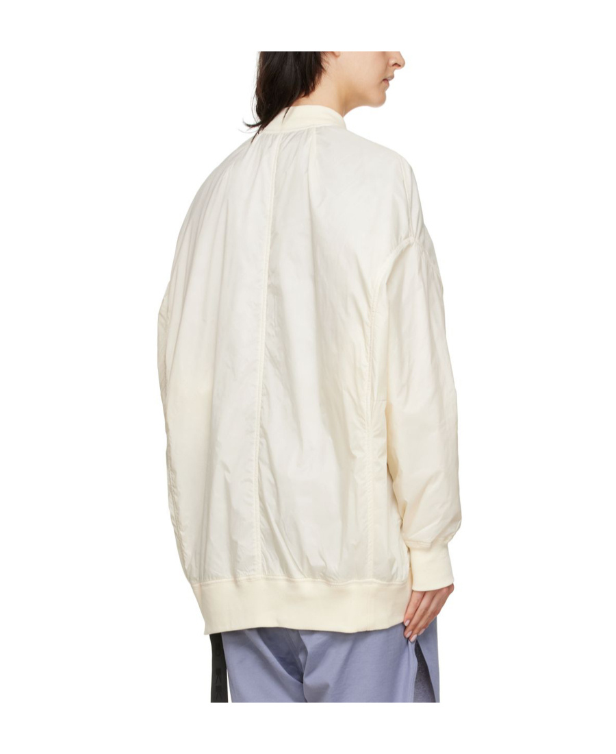 Rick Owens Drkshdw Off-white Nylon Bomber Jacket In White