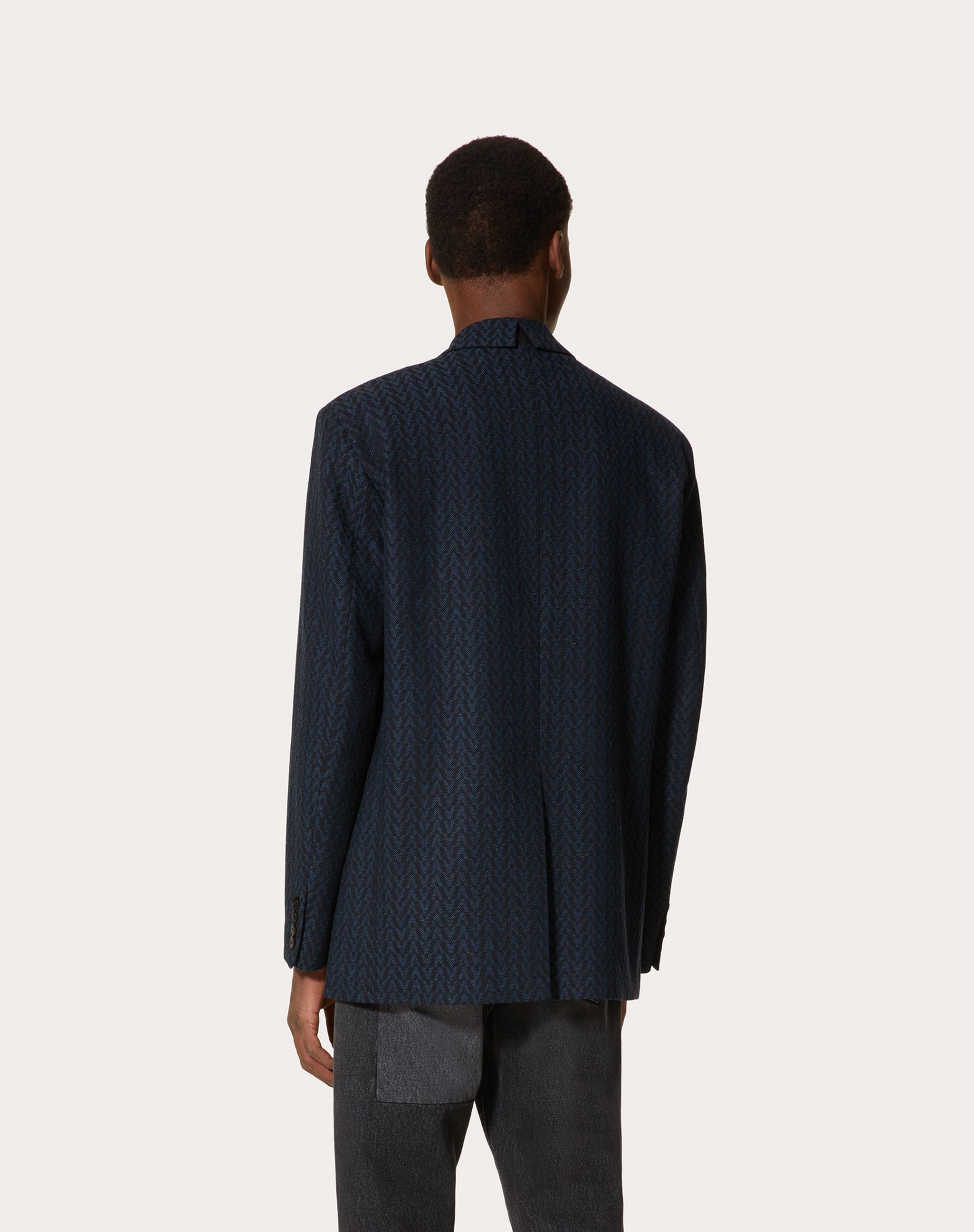 Valentino Pinstriped Suit Jacket In Black
