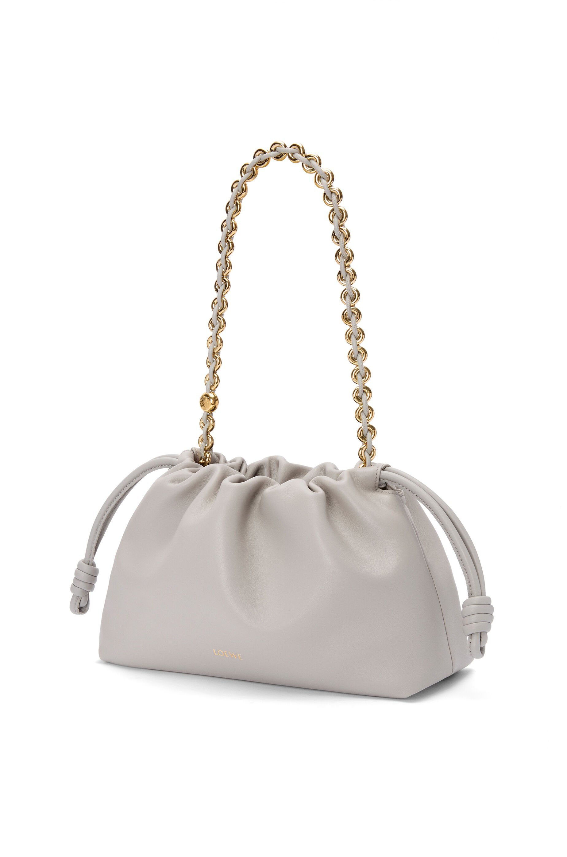 Loewe Mini Puzzle Leather Shoulder Bag In Gray