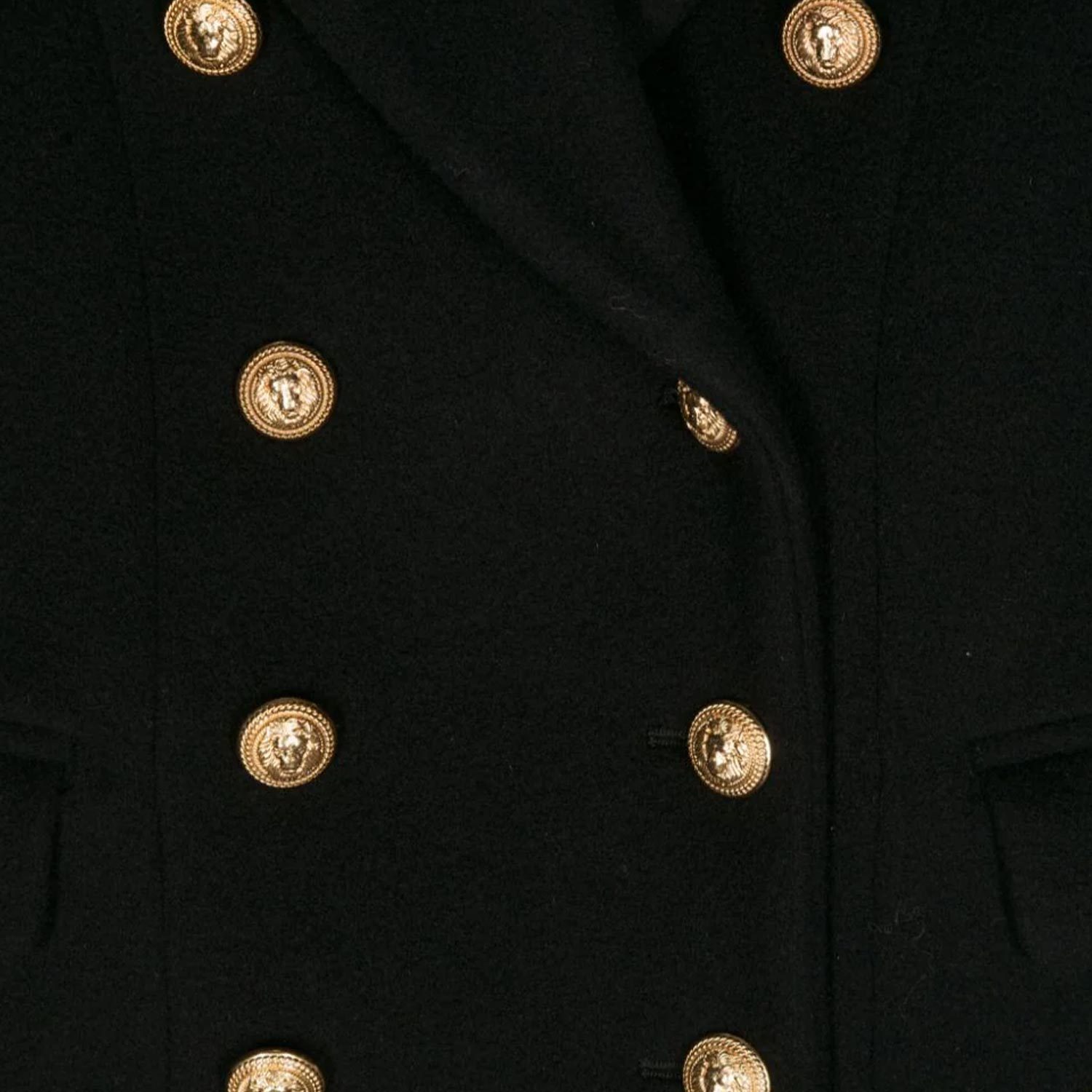 Balmain Long-sleeved Coat In Black