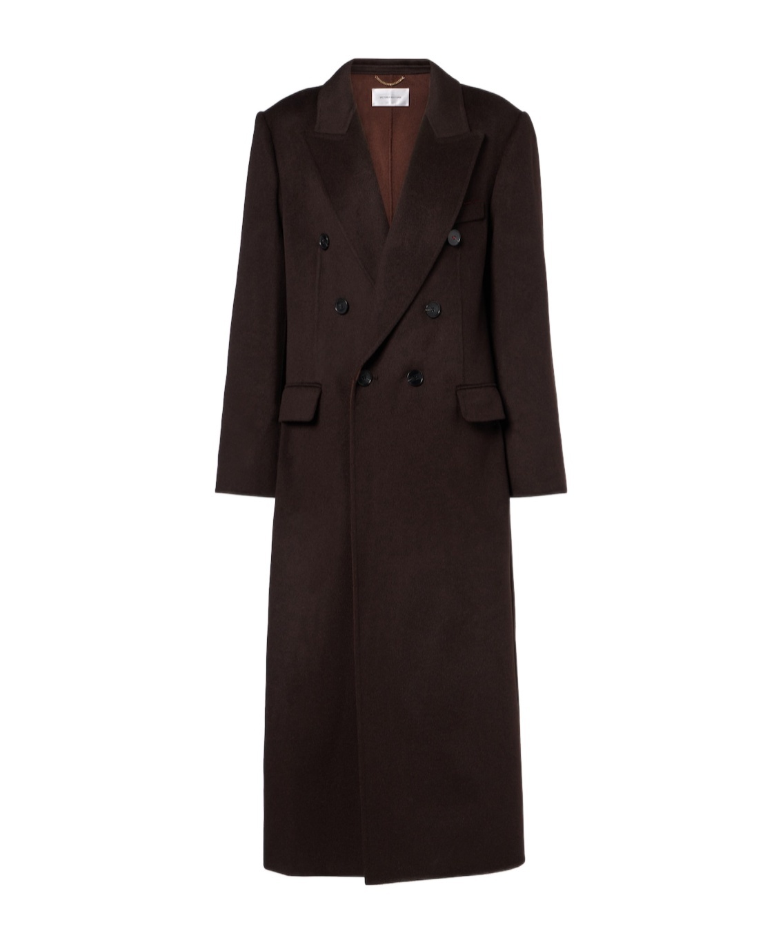 Victoria Beckham Double-breasted Wool And Cashmere Coat In Brown