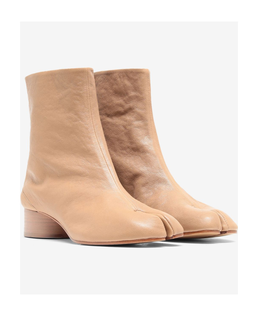 Maison Margiela Beige Ankle Boots In Nude