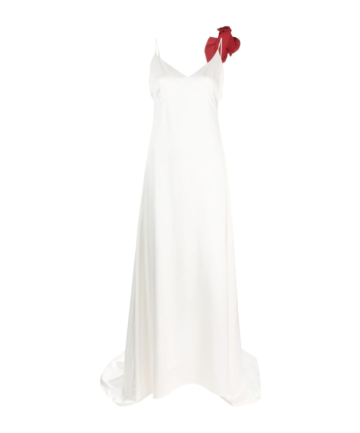 Magda Butrym Rose Decal Sling Dress In White