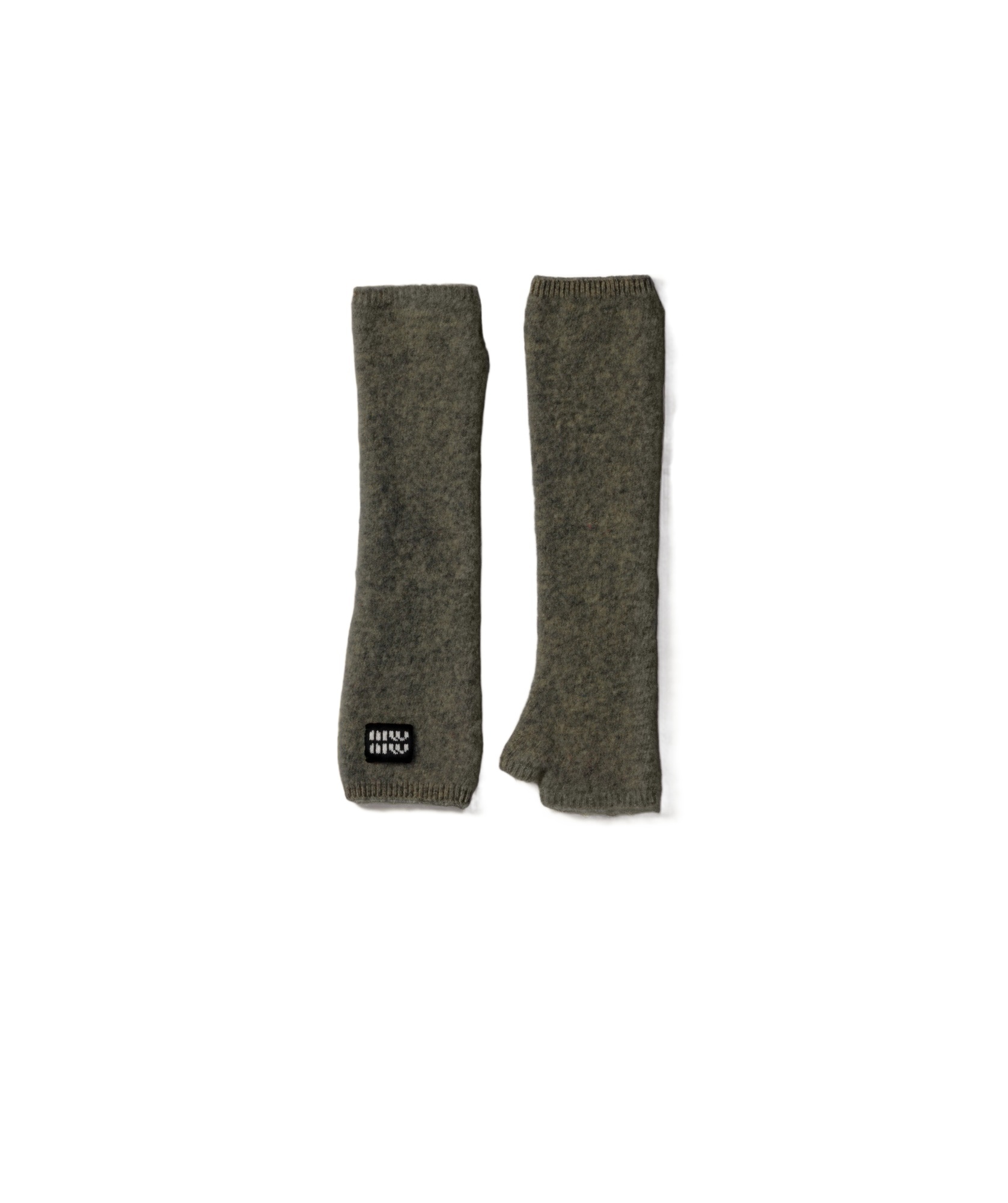 Miu Miu Wool Fingerless Gloves In Green