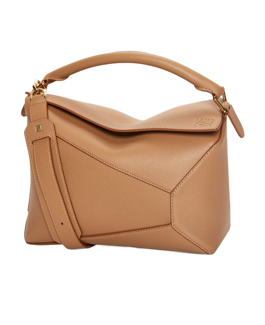 Loewe Puzzle Zipper Shoulder Bag In Brown