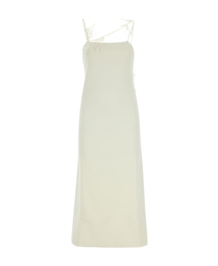 Jil Sander Ivory Viscose Blend Dress In White