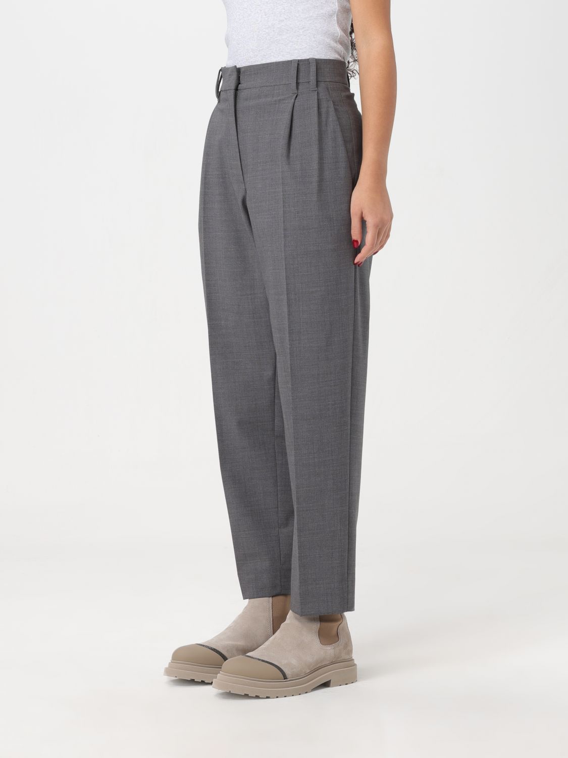 Brunello Cucinelli Pleated Tailored Trousers In Black
