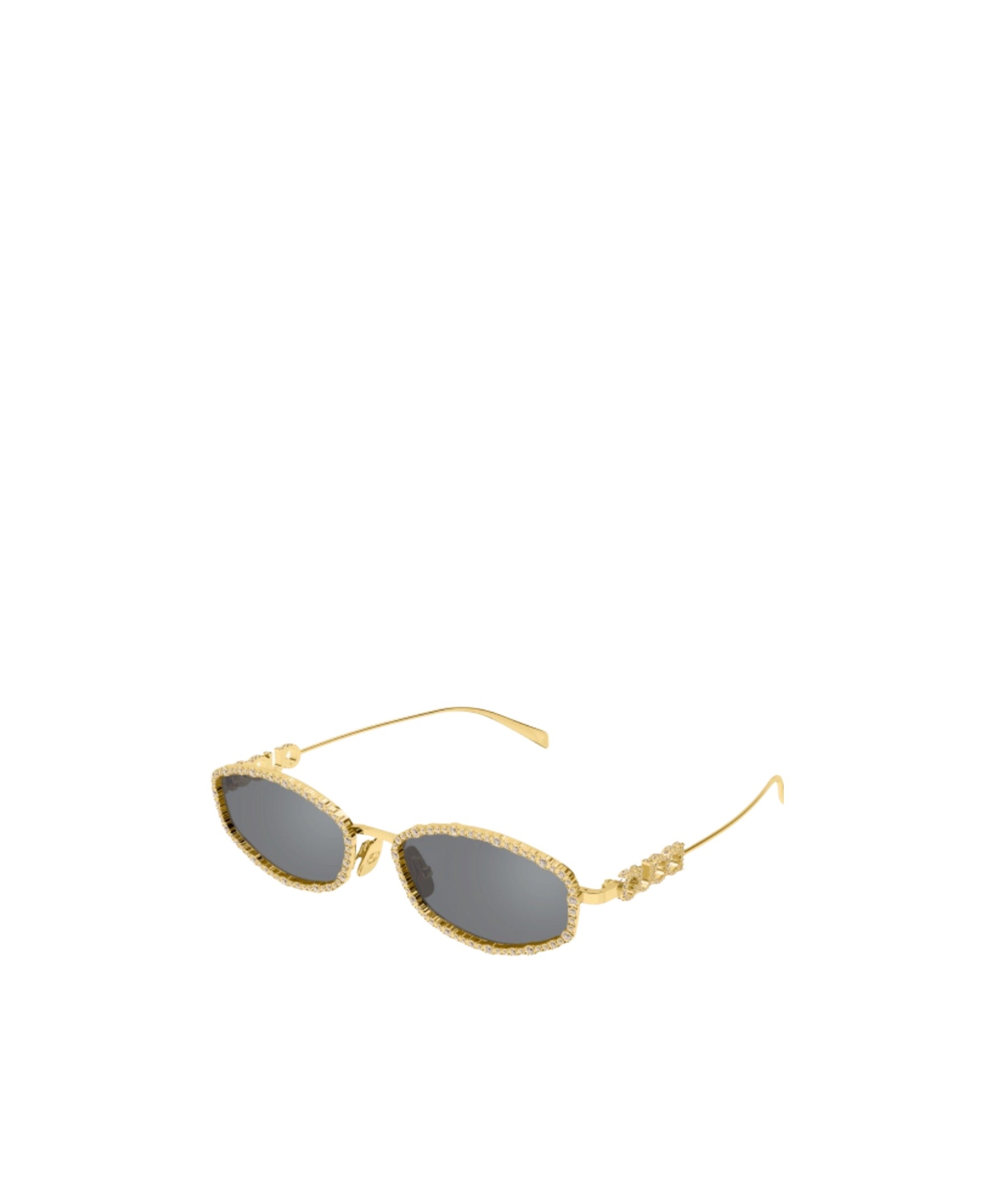 Gucci Oval Frame Sunglasses In Gray