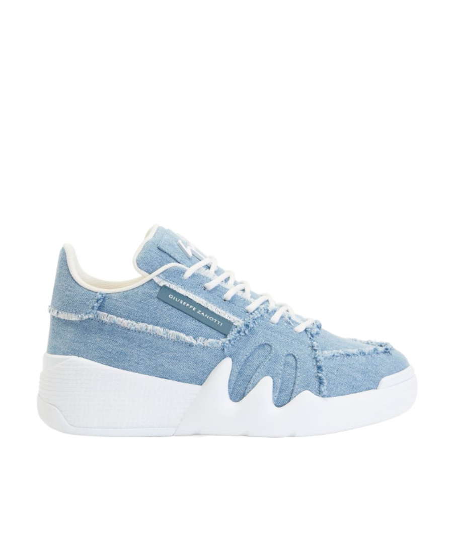 Shop Giuseppe Zanotti Denim Platform Sneakers In Blue
