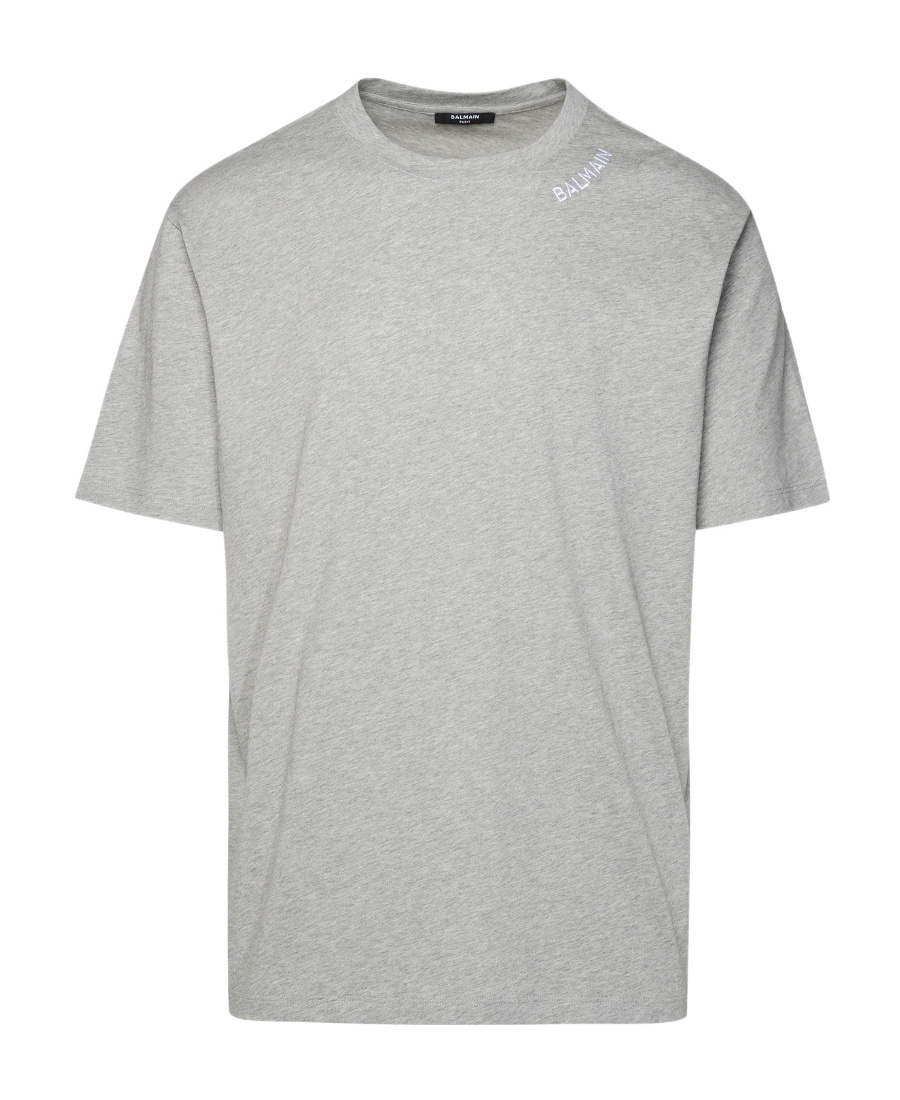BALMAIN LOGO-EMBROIDERED COTTON T-SHIRT 