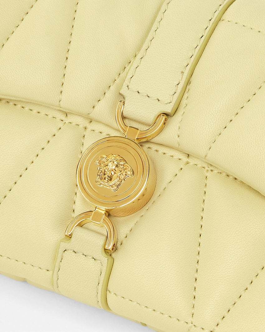Versace Kleio Quilted Mini Bag In Yellow