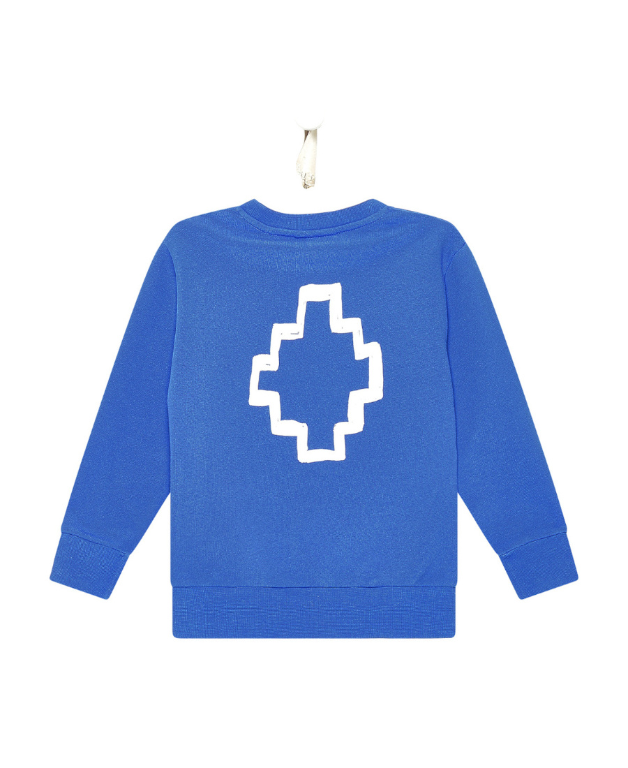 Marcelo Burlon County Of Milan Long-sleeved Round-neck Sweater In Blue