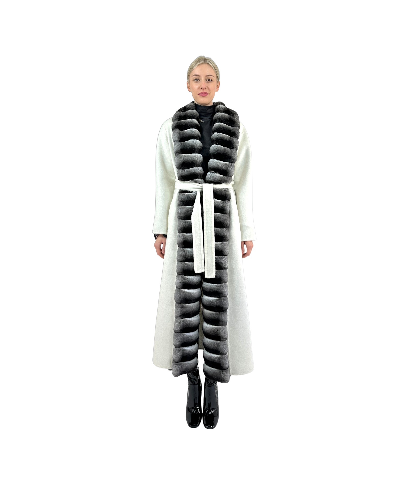 Liska Lace-up Coat In Black