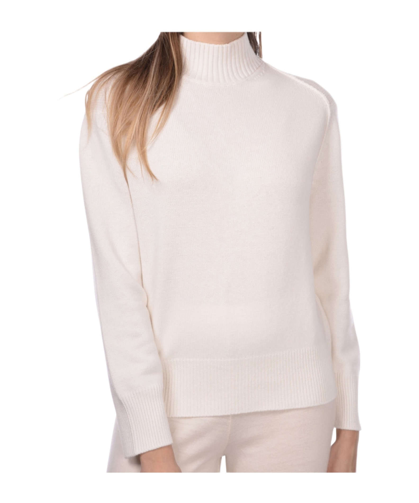 Gran Sasso Long Sleeve High Neck Jumper In White