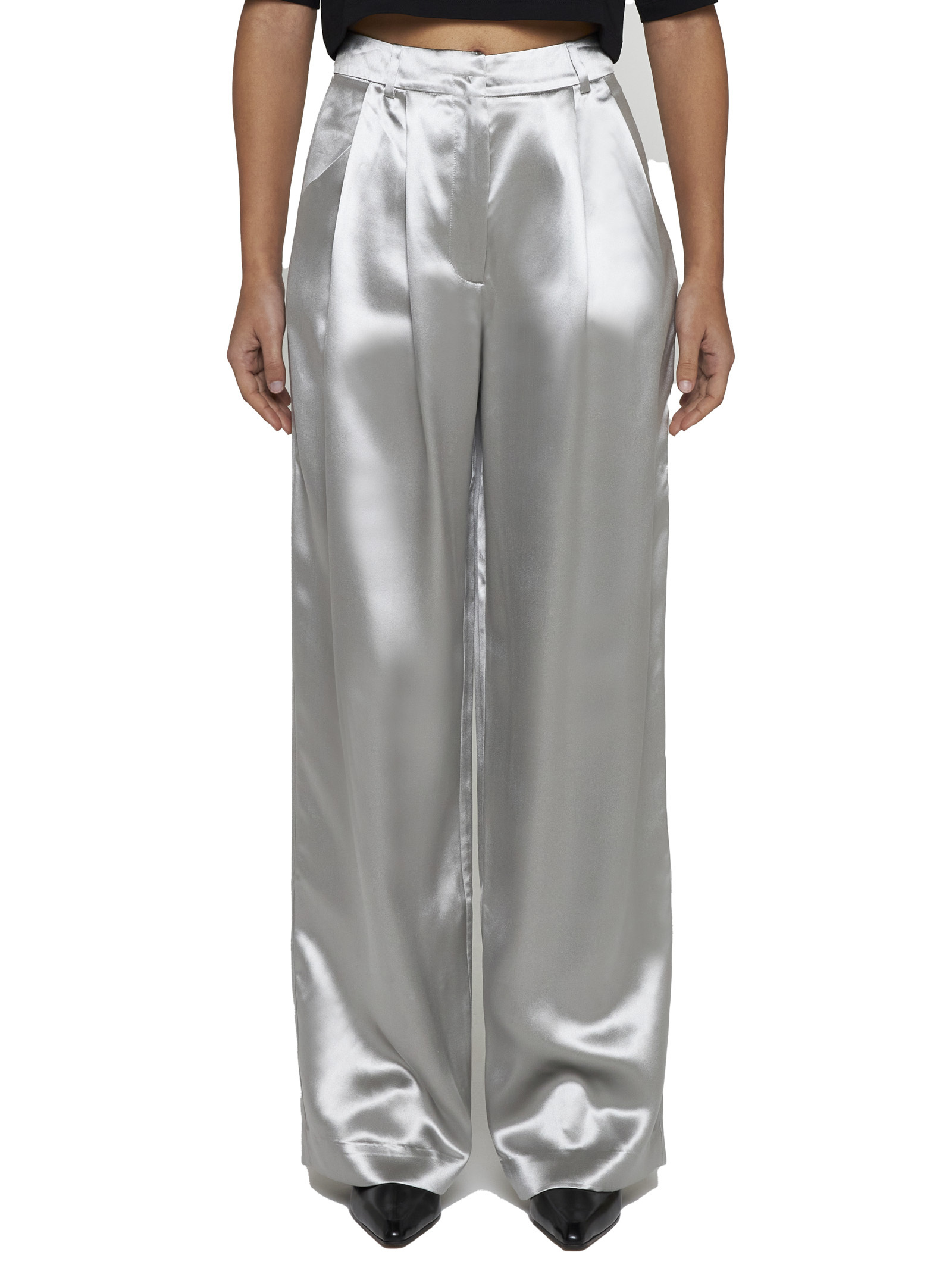 LOULOU STUDIO VIONE SILK-BLEND TROUSERS 