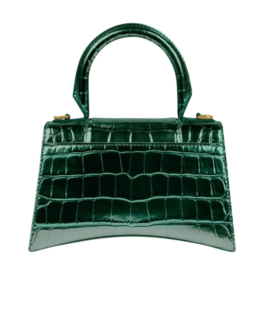 Balenciaga Borsetta Hourglass Xs Con Lavorazione Coccodrillo Da Donna In Verde In Green