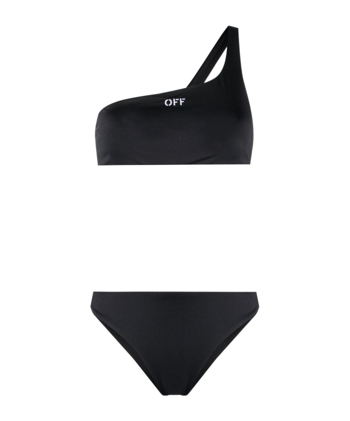 Off-white Embroidered Logo Bikini Set With In Black