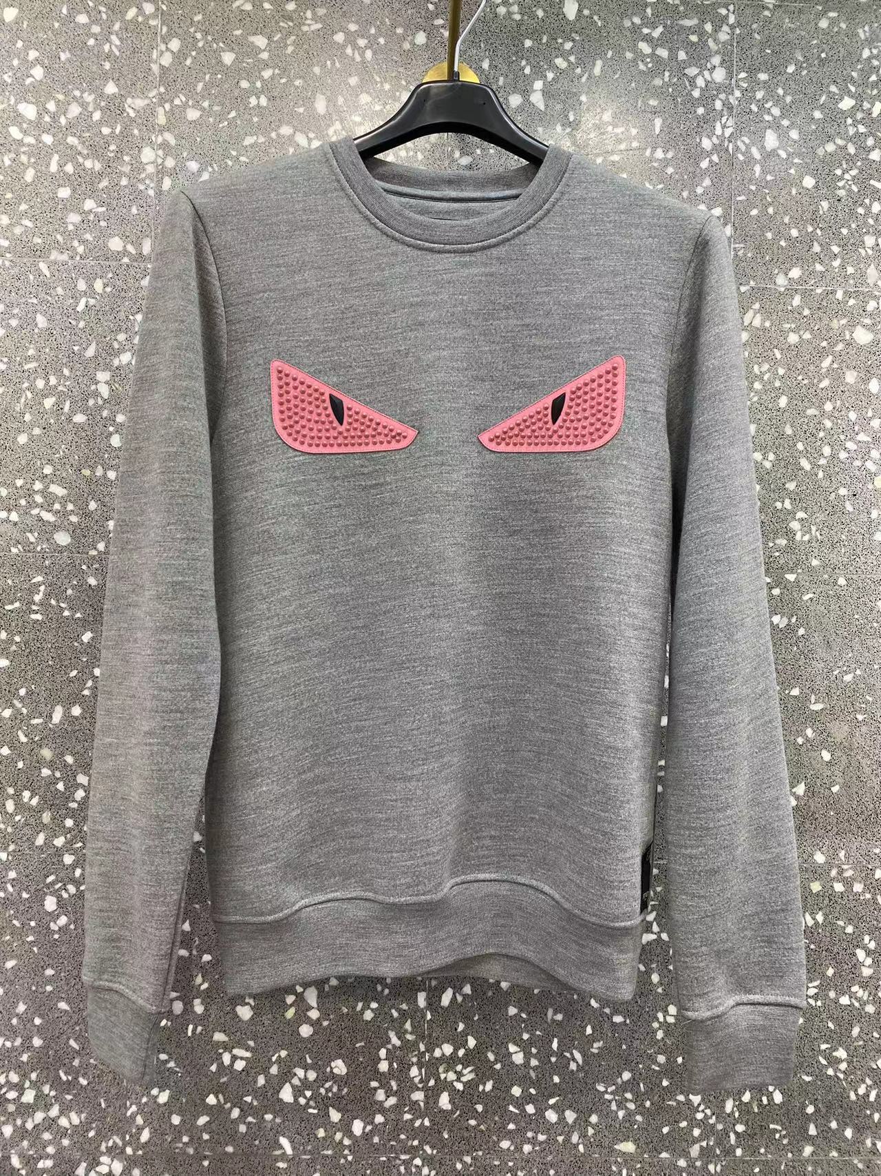 Fendi Woolen Round-necked Sweater In Gray