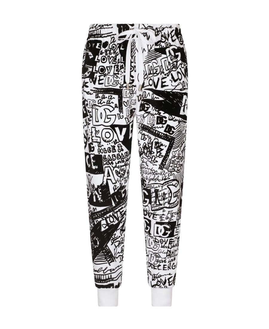 Dolce & Gabbana Graphic-print Track Pants In Black
