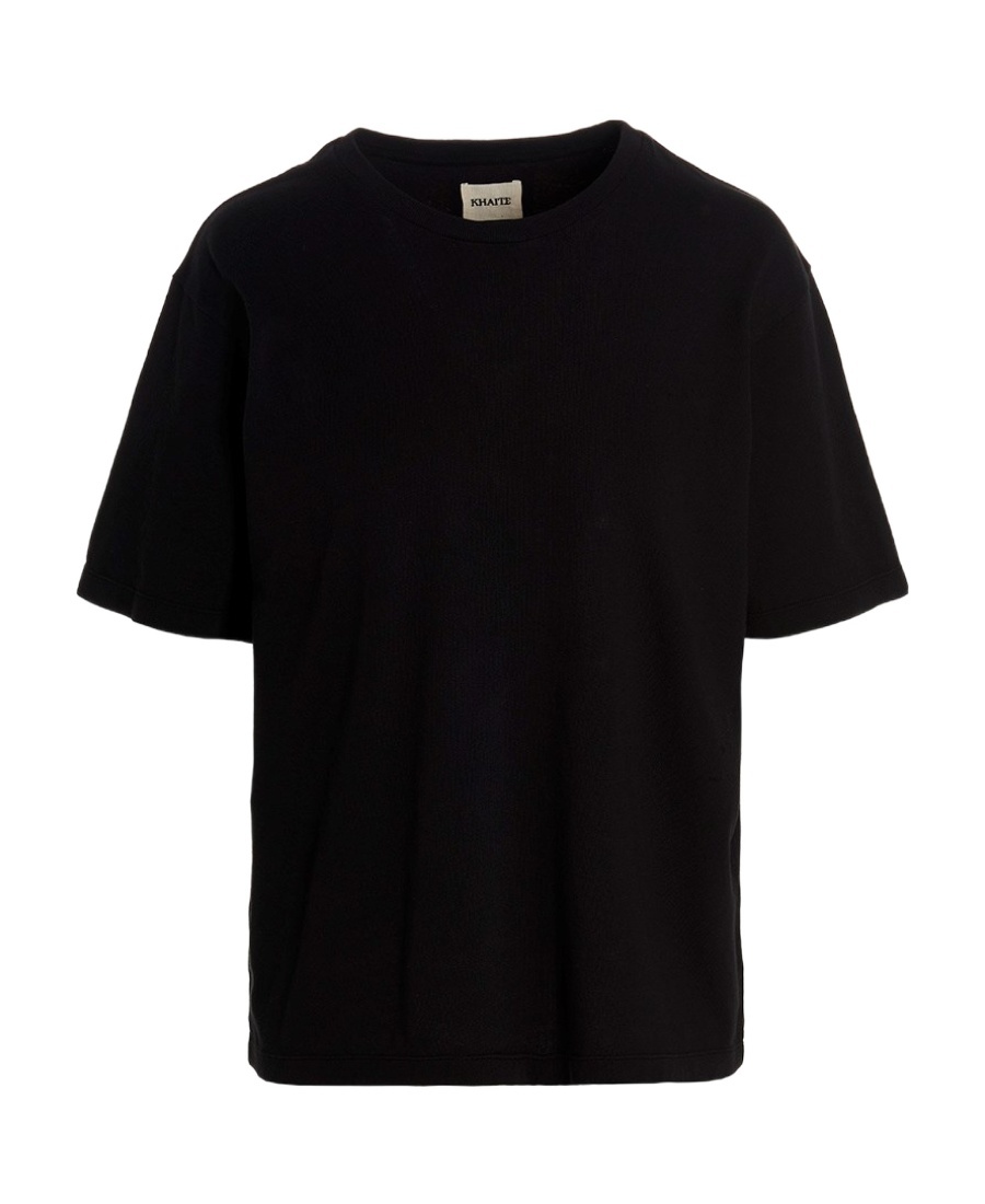 Shop Khaite Mae Short-sleeve Cotton T-shirt In Black