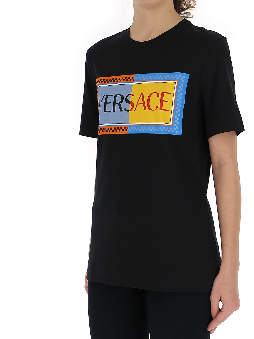 Versace Logo T-shirt In Black