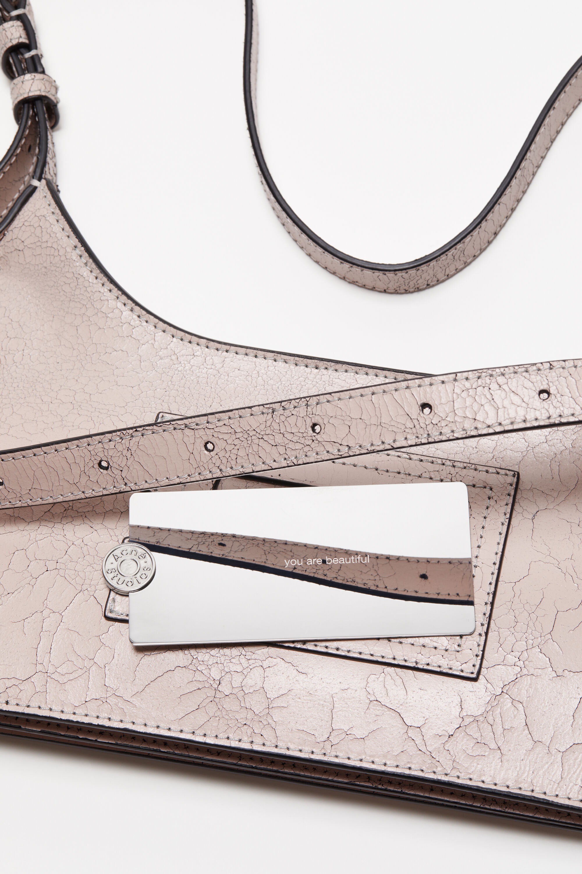 Acne Studios Mini Platt Leather Shoulder Bag In Pink