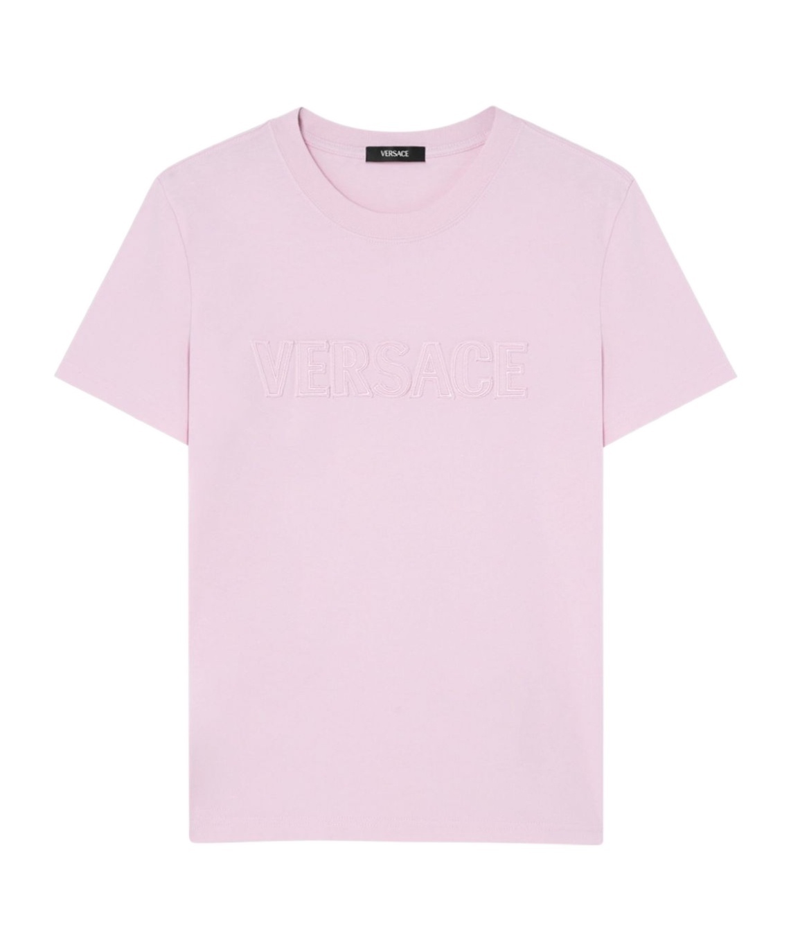 Versace Fringed Logo T-shirt For Casual Style In Purple