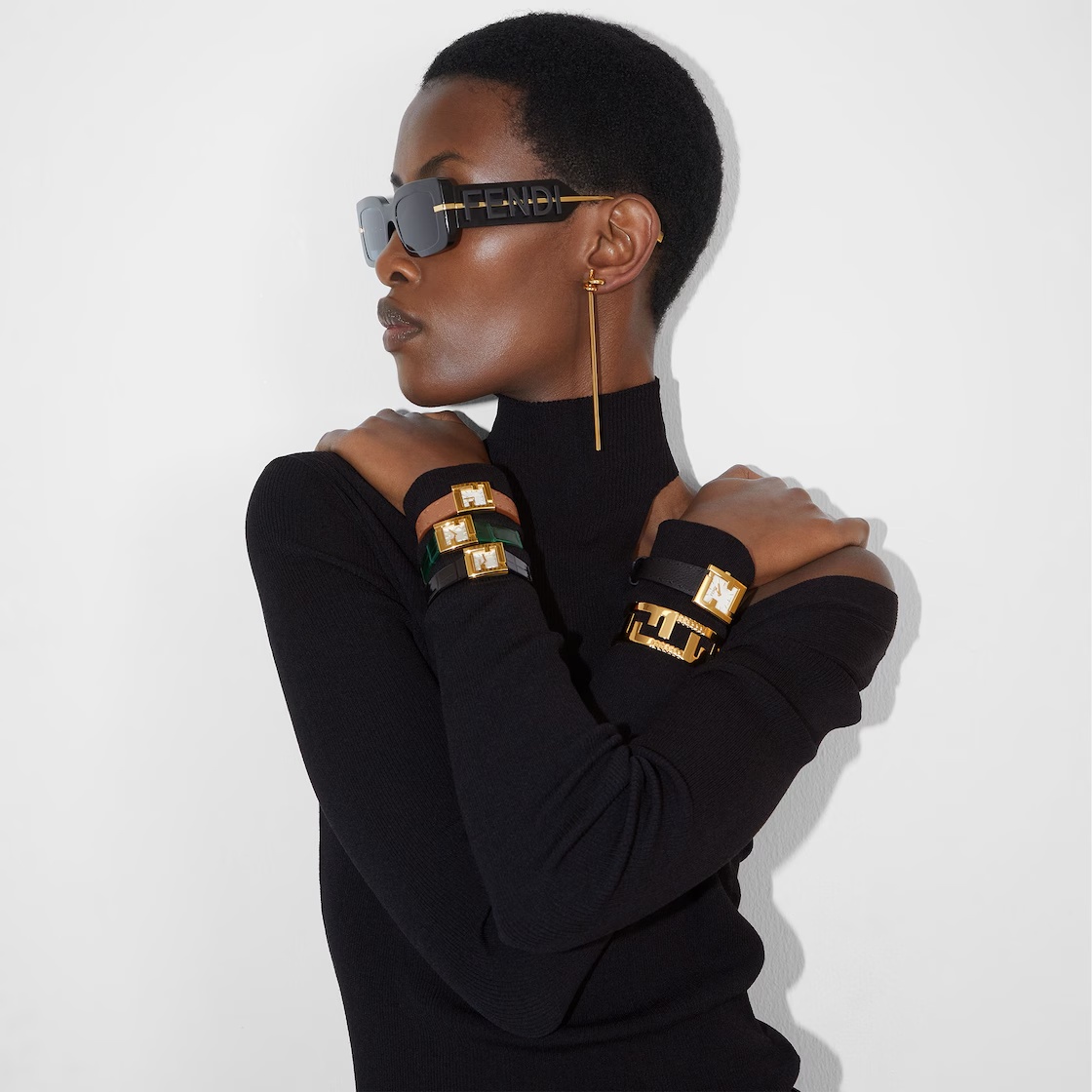 Fendi Forever Bangle In Yellow