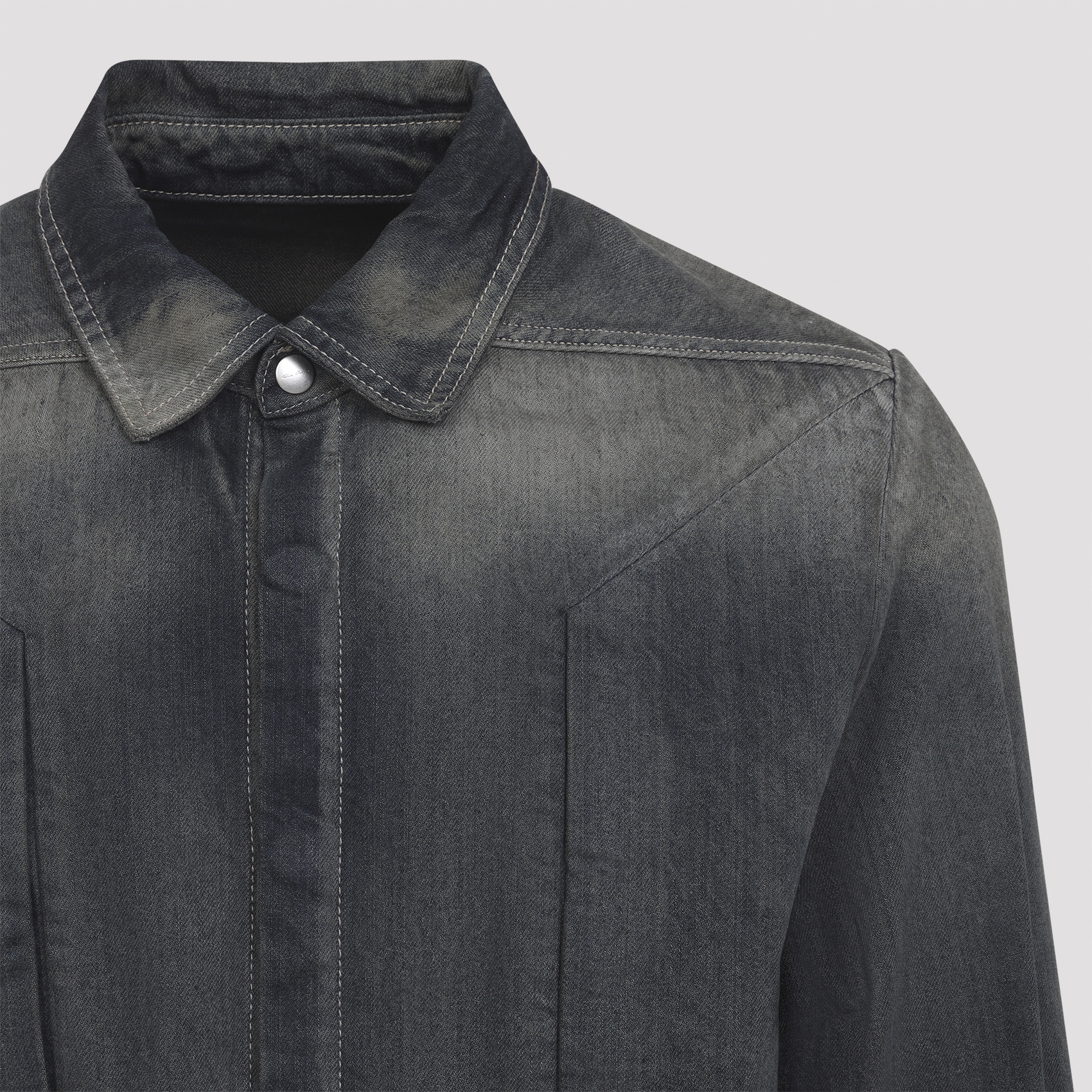 Rick Owens Fogpocket Long Sleeve Outer Shirt In Black