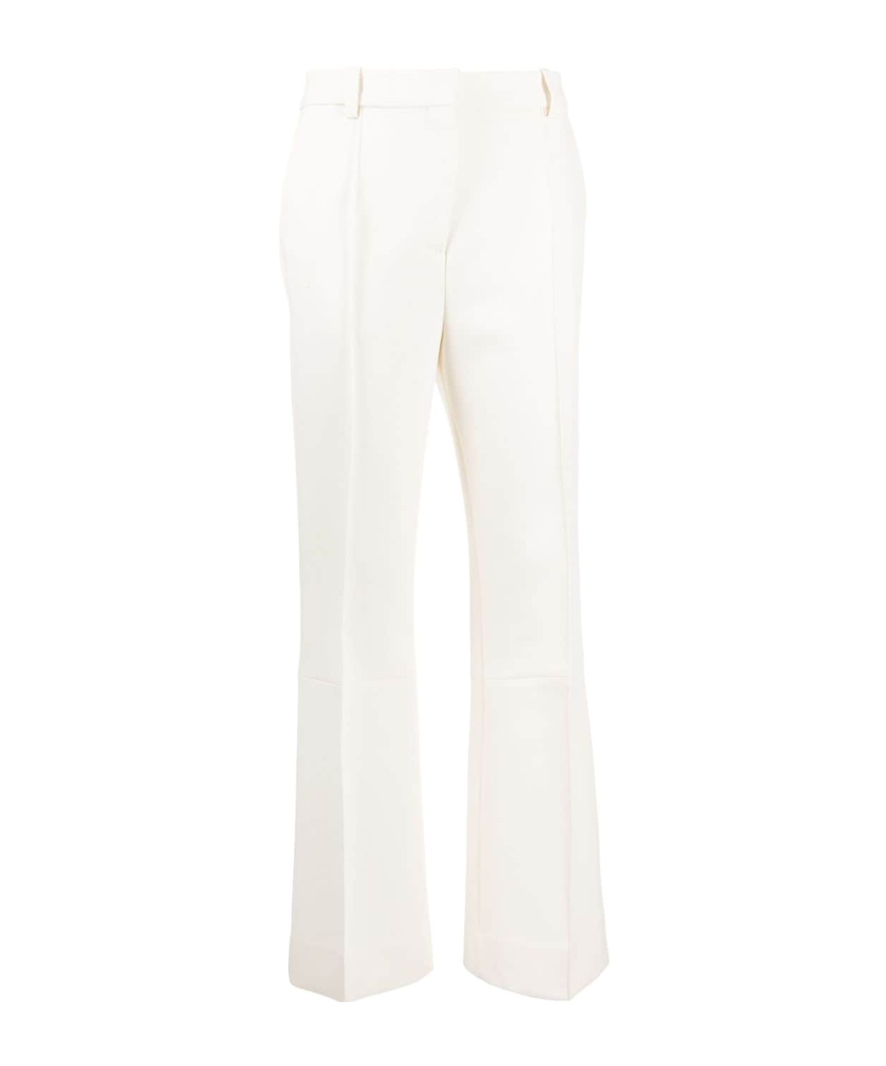 Shop Victoria Beckham Tailored Cotton-blend Trousers In White