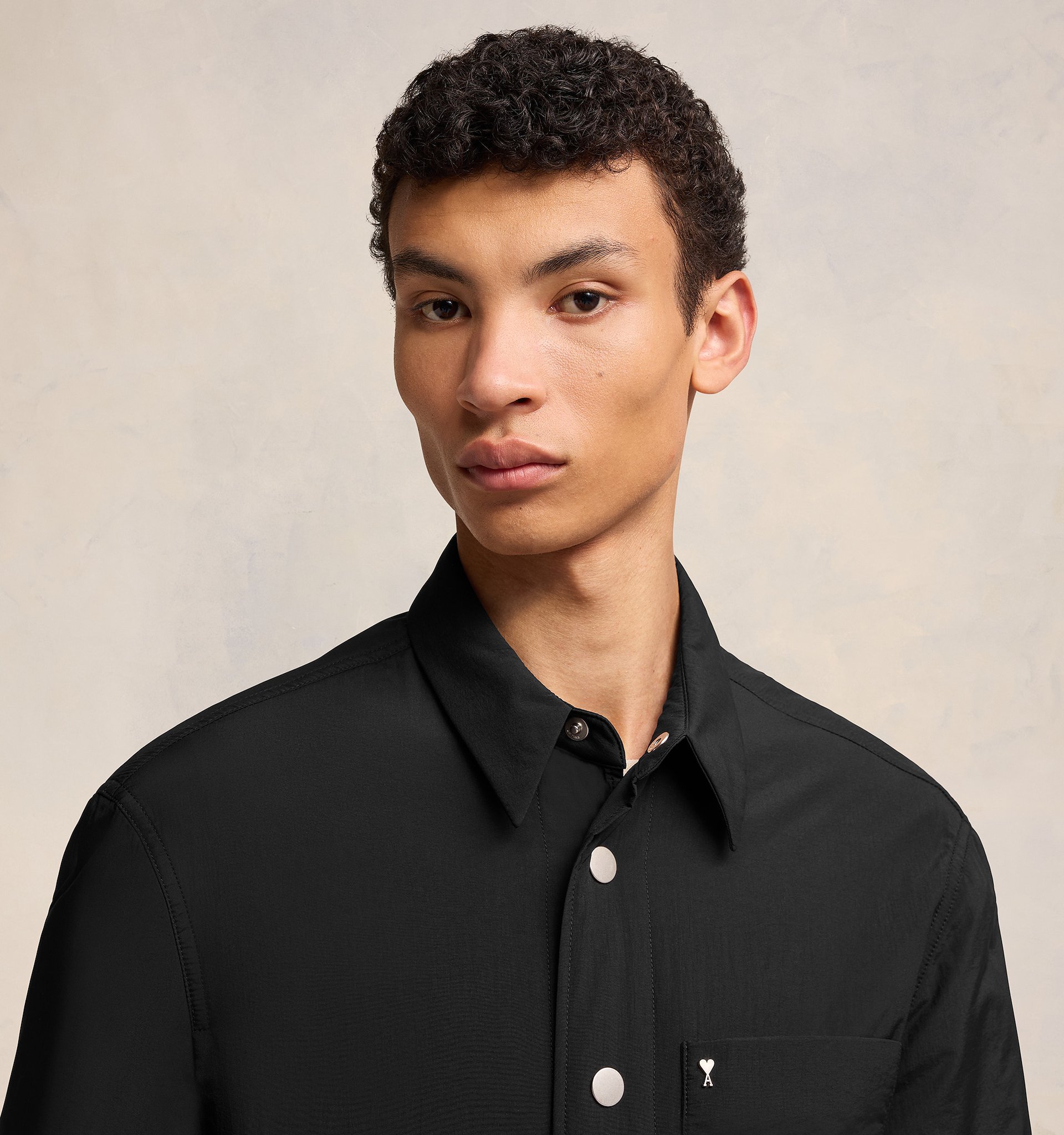 Ami Alexandre Mattiussi Padded Ami De Coeur Overshirt Black For Men In Black
