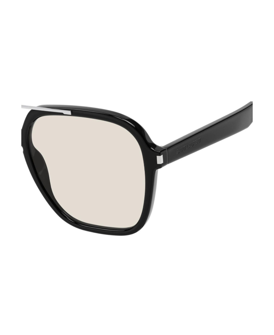 Saint Laurent Logo Square-frame Glasses In White
