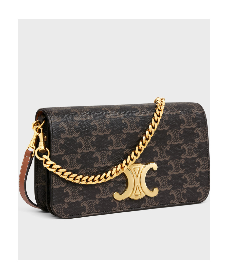 Celine Multipochette Logo Printed Mini Handbag In Black