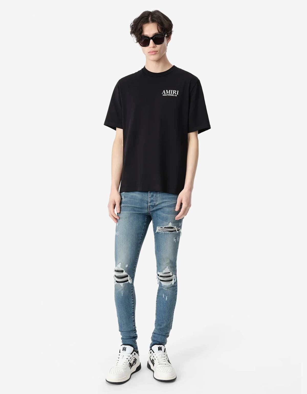 Amiri Mens Black Bones Stacked Short-sleeve Cotton-jersey T-shirt In Black