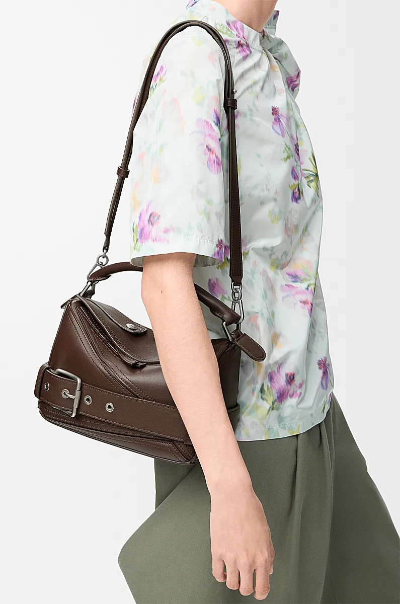 Loewe Puzzle Biker Top-handle Bag In Shiny Leather