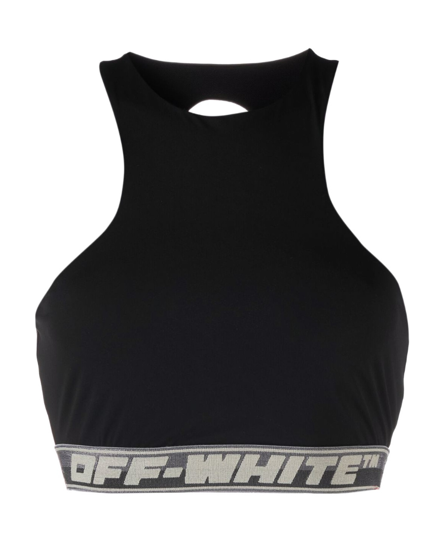 Off-white Logo-band Sports Bra In Black