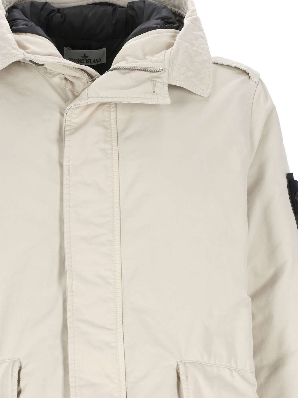 Stone Island David Tc Compass Logo-patch Jacket In White