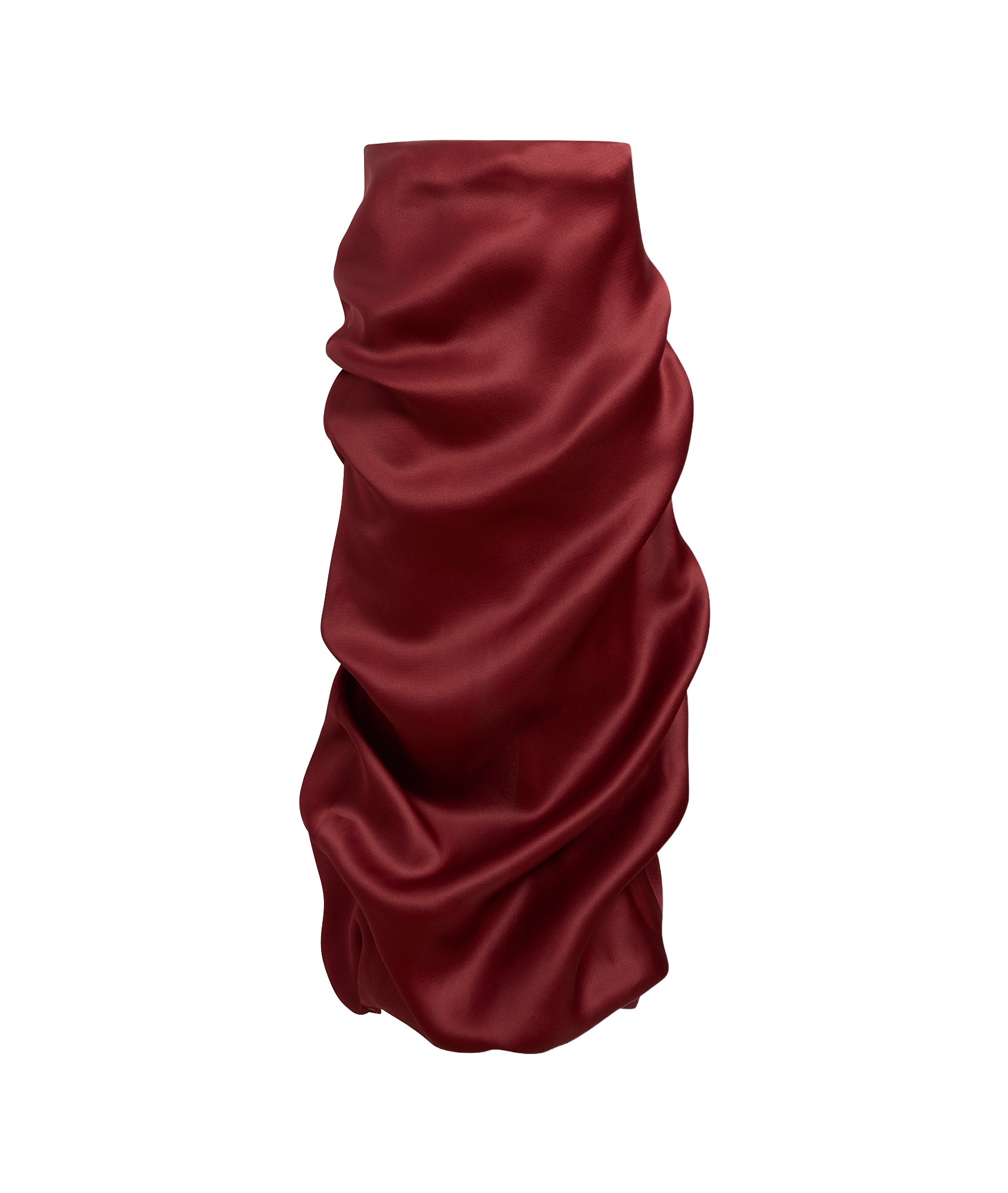 Khaite Olula Draped Silk-gazar Midi Skirt In Red
