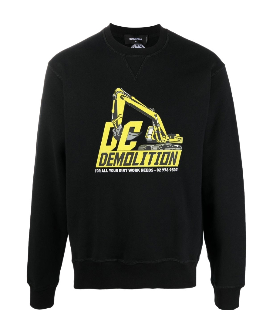Dsquared2 Graphic-print Cotton Sweatshirt In Black