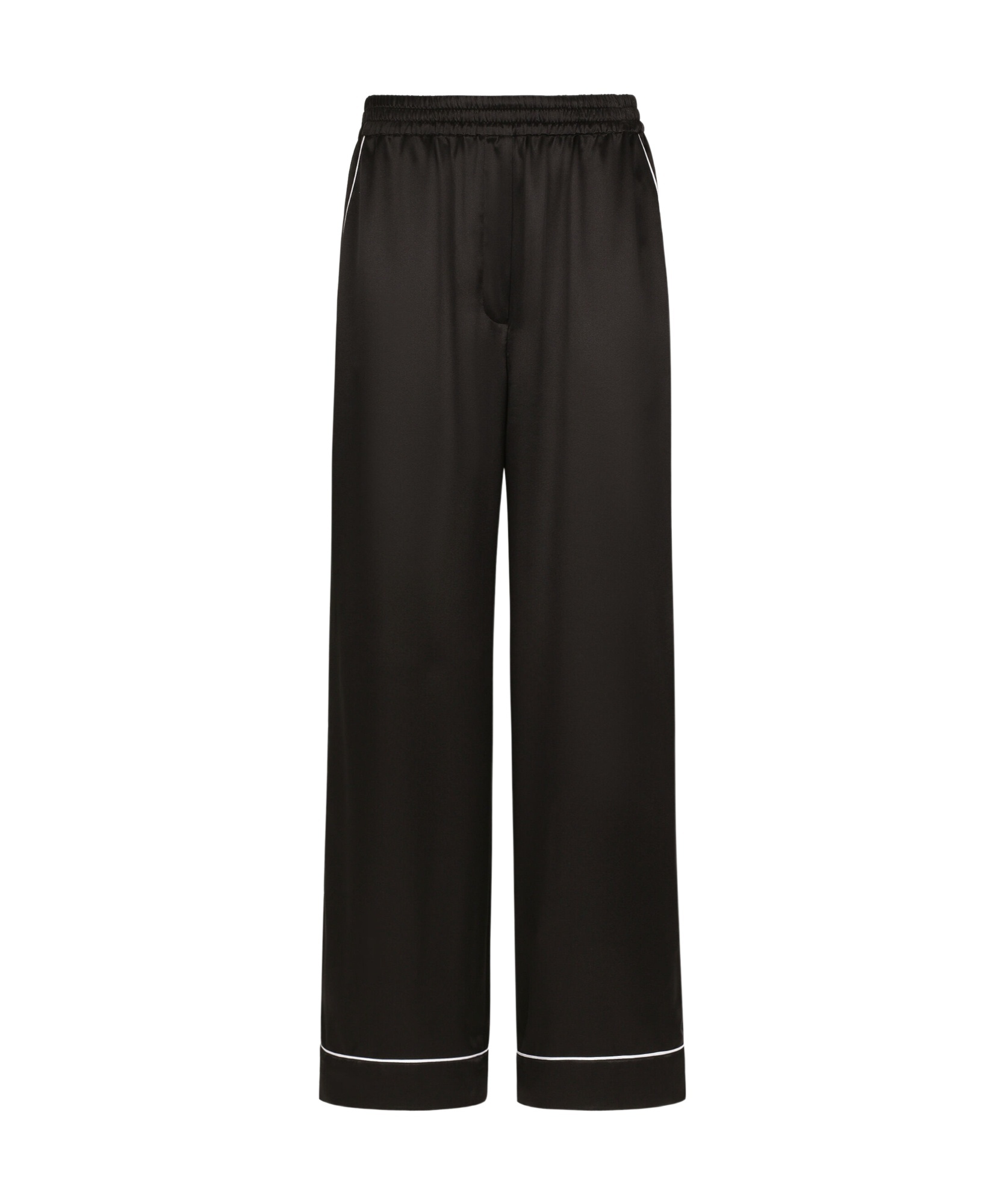 Dolce & Gabbana Elasticated-waist Silk Palazzo Trousers In Black
