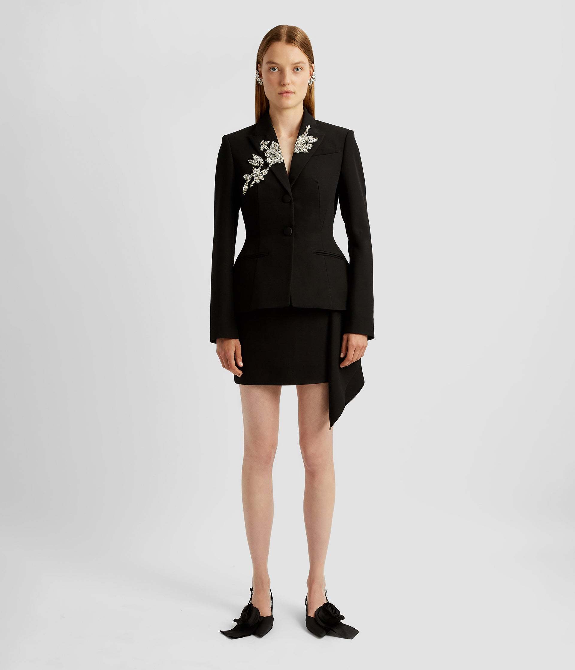 ERDEM CRYSTAL-EMBELLISHED TAILORED BLAZER