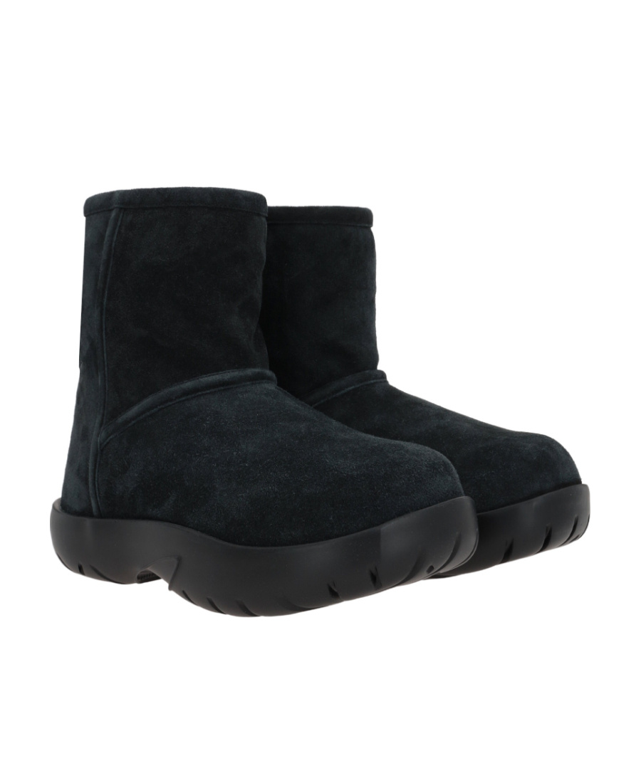 Bottega Veneta Snap Suede Ankle Boots In Black