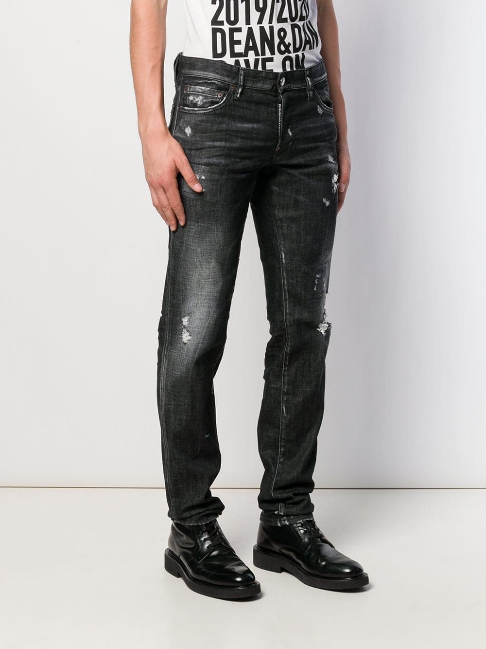 Dsquared2 Distressed Slim-fit Jeans In Black
