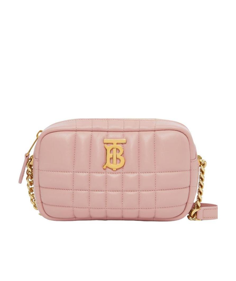 Burberry Mini Lola Quilted Leather Camera Bag In Pink