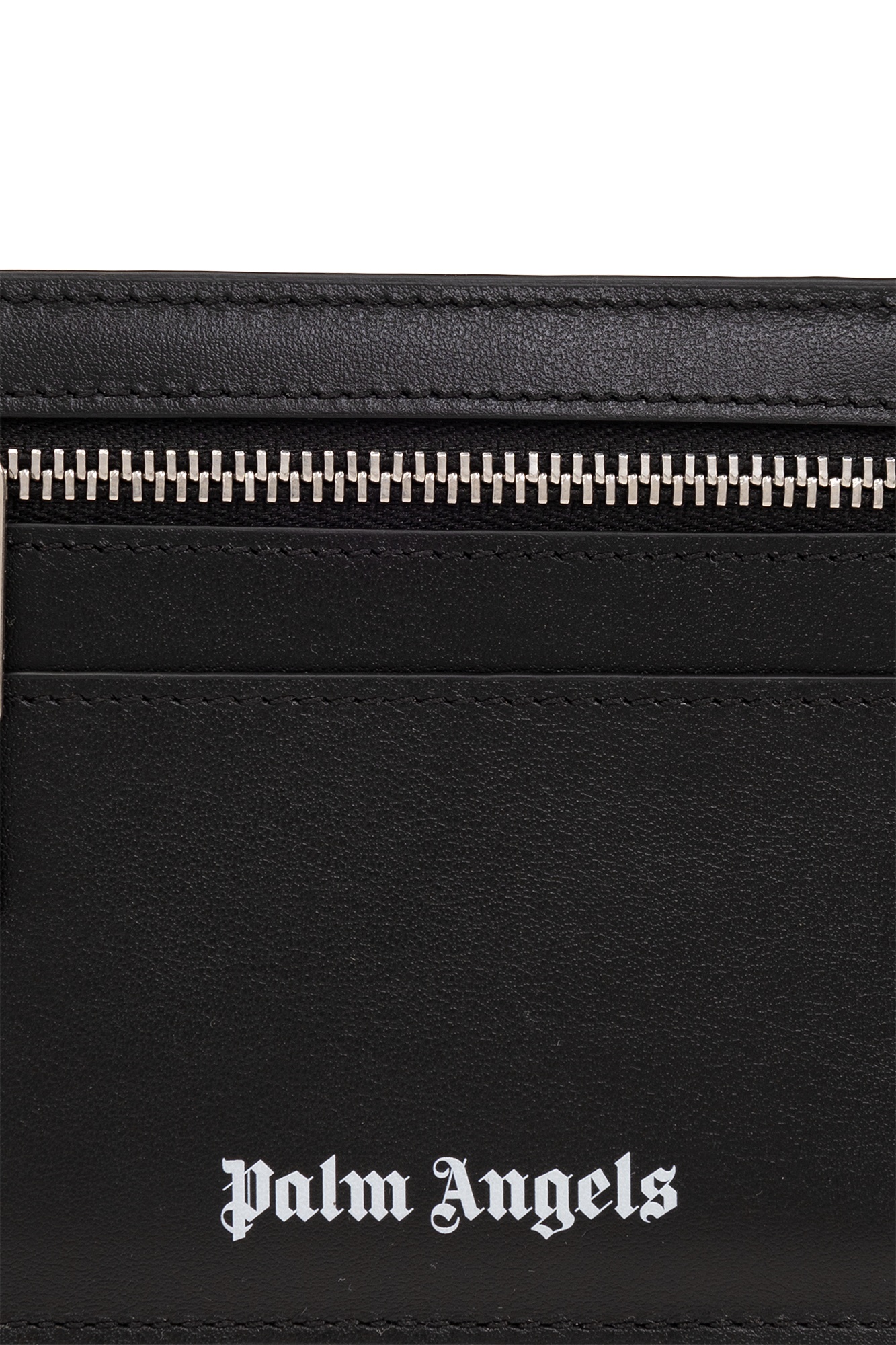 Palm Angels Logo-print Leather Cardholder In Black