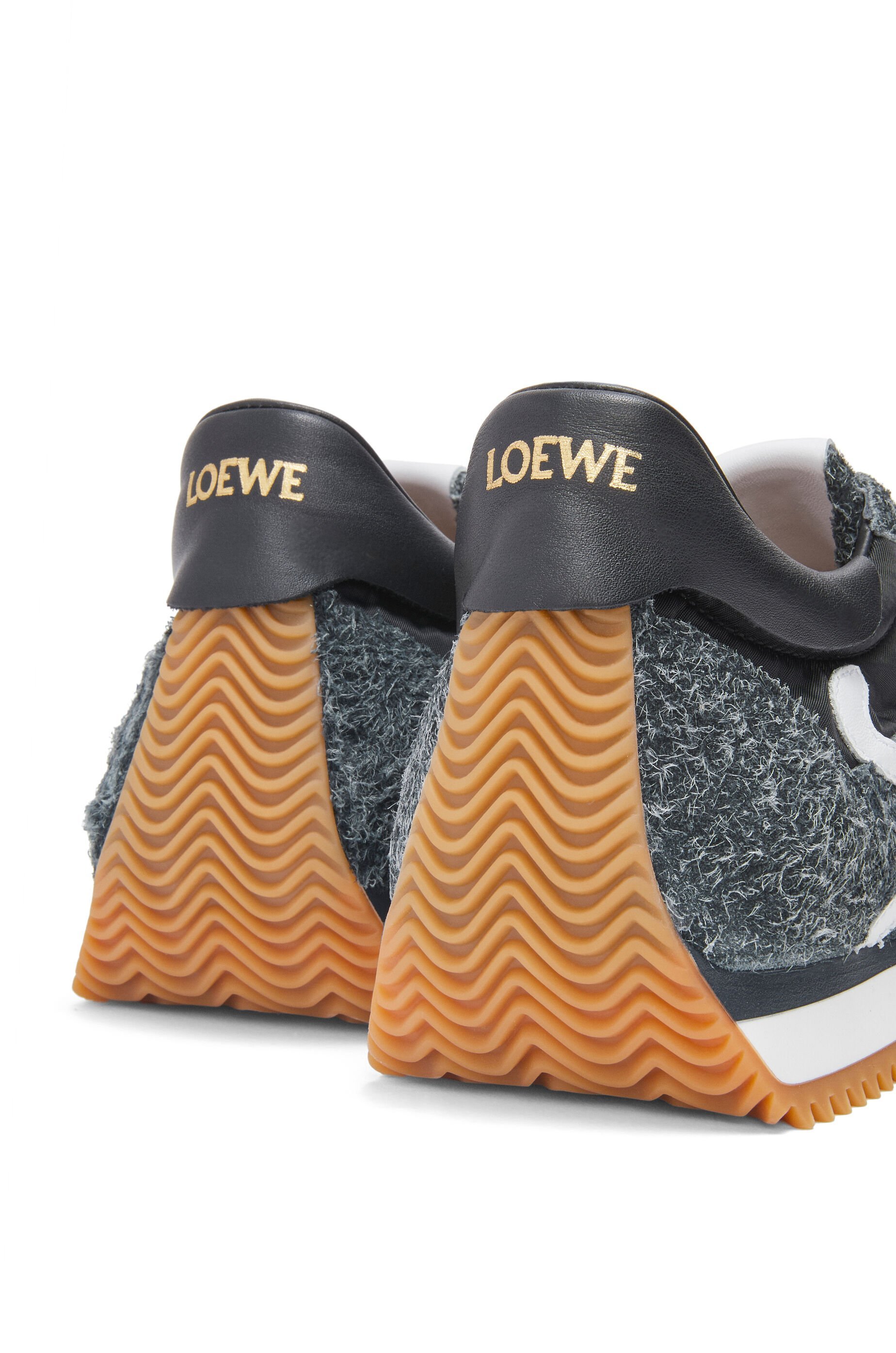 Loewe Flow Runner Sneakers In Nylon And Suede In Black
