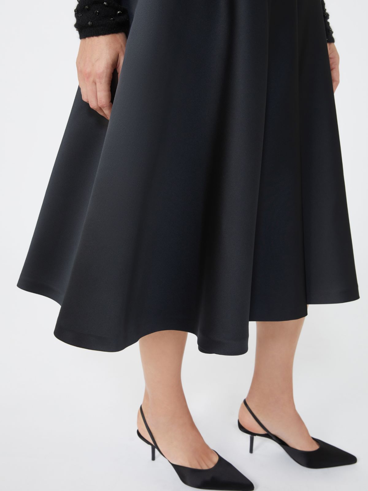 Max Mara A-line Gathered Skirt In Black