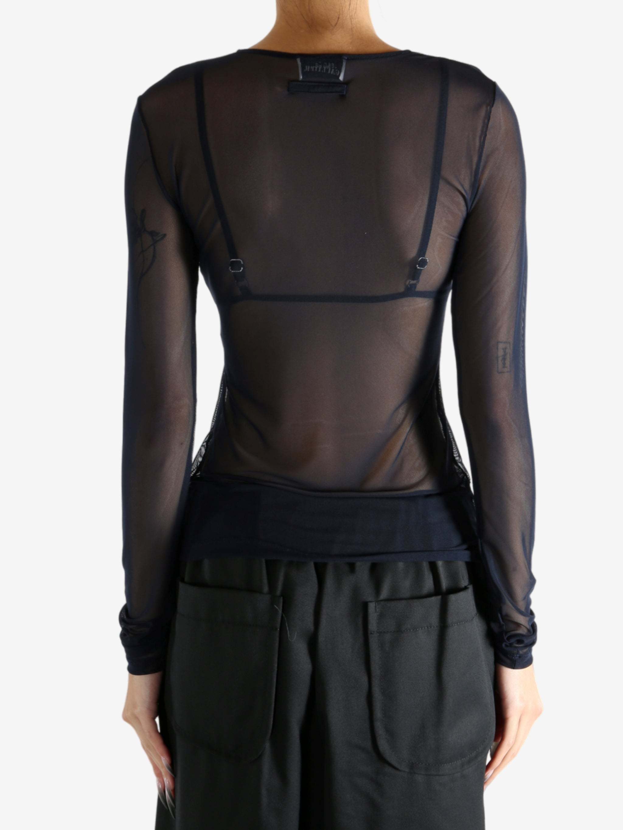 Jean Paul Gaultier The Navy Embroidered Top In Blue