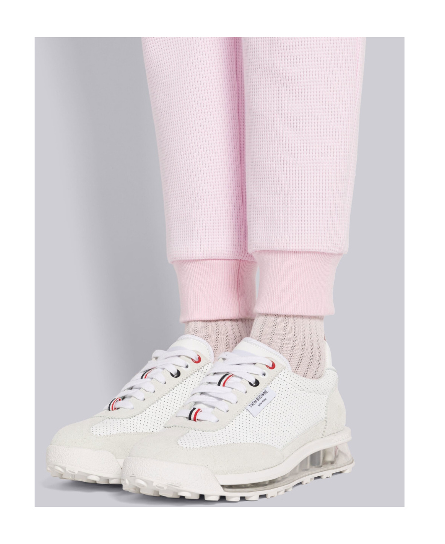 Thom Browne 4-bar Stripe Tapered Joggers In Pink
