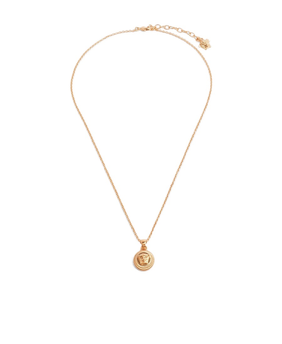 Versace Medusa Pendant Necklace In Yellow